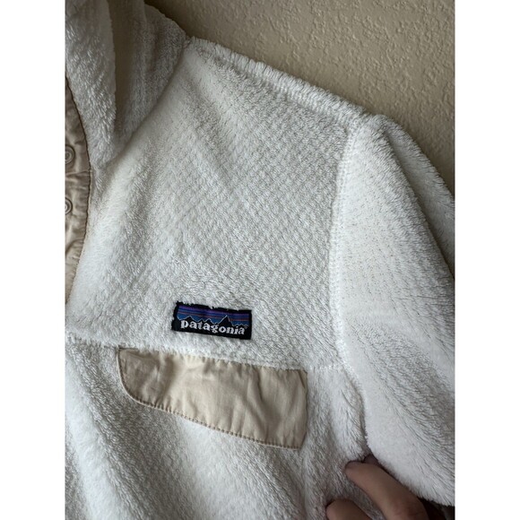 Patagonia Sweater Women’s Medium Off White Retool Snap T Pullover Mock Neck Logo - Picture 4 of 10